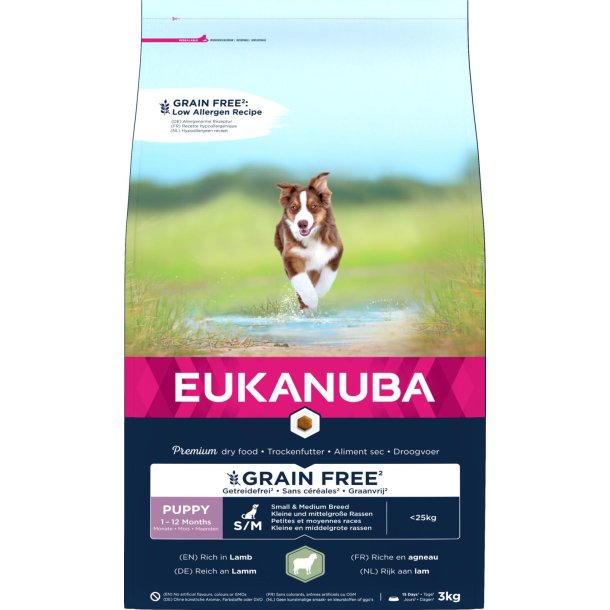 EUKANUBA Puppy Small/Medium Grainfree lam