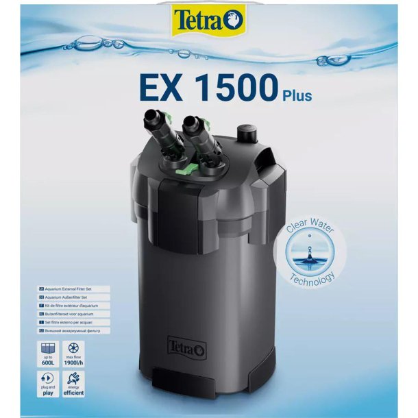 Tetratec spandfilter Ex Plus 1500 300-600l 1900l/h 17,5 W Kun Afhentning