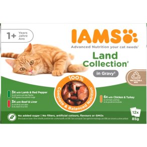 IAMS Adult Land collection med sovs 3 varianter 12 breve i alt