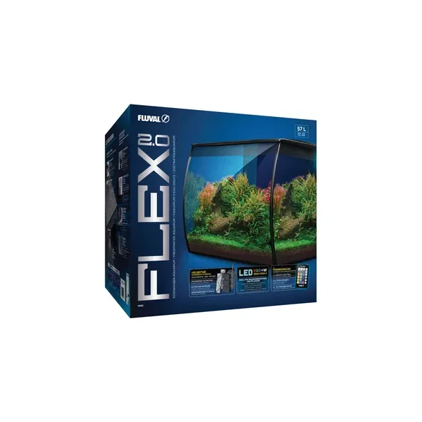 Fluval FLEX 2,0 Sort 57 ltr. 42 x 38 x 39.5 cm. sendes ikke 