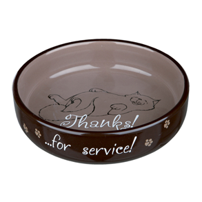 Keramikskl, kat, kortsnudet, 0,3 l/ 15 cm