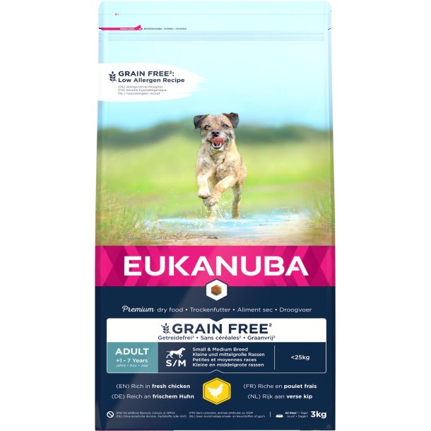 EUKANUBA Adult Small/Medium Grainfree kylling
