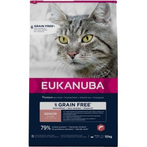 EUKANUBA CAT Senior Grainfree Laks 10 kg KUN AFHENTNING
