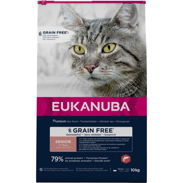 EUKANUBA CAT Senior Grainfree Laks 10 kg KUN AFHENTNING