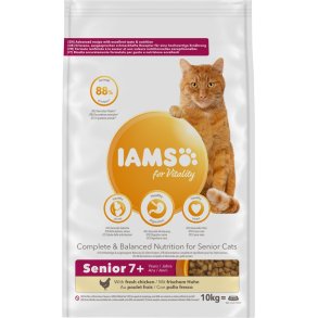 IAMS CAT Vitality Mature & Senior kylling 10 kg Kun afhentning