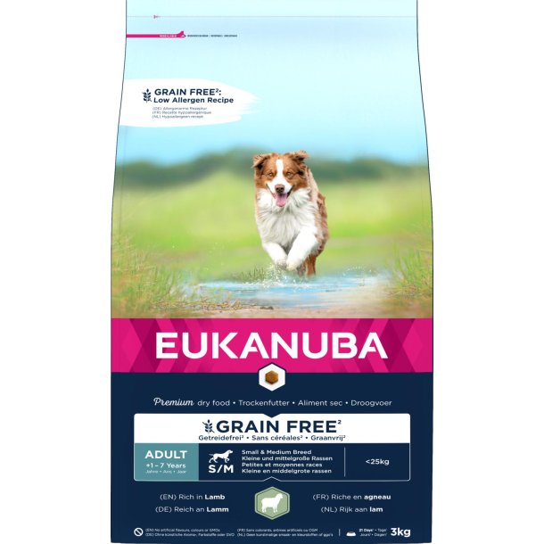 EUKANUBA Adult Small/Medium Grainfree lam