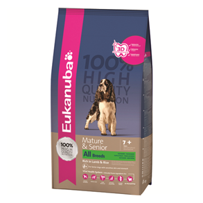 Eukanuba Mature Senior All Breeds Lam  Ris 12kg Kun afhentning