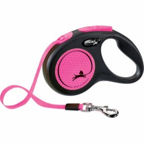Flexi New neon bnd S, 5M, 15KG, black/neon Pink (H7831P)