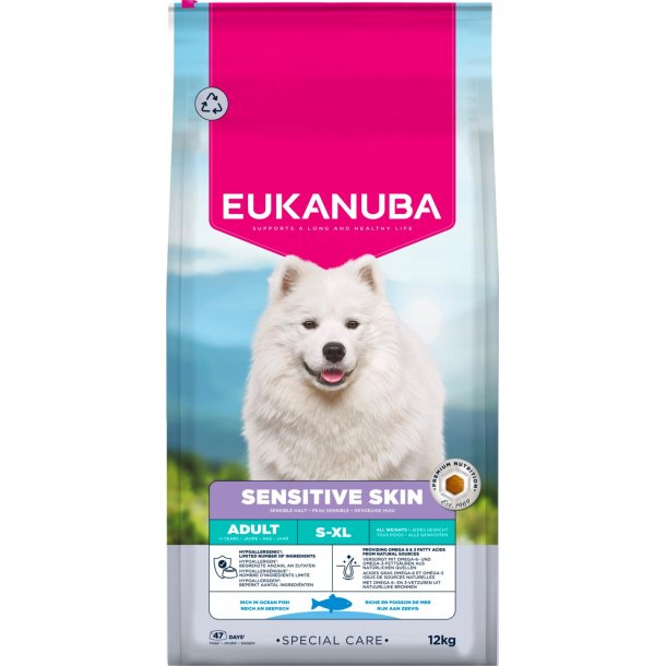 Eukanuba DailyCare Sensitive Skin 12 kg Kun afhentning Bestillingsvarer 2 til 5 dage