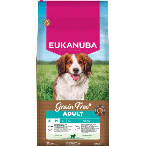 EUKANUBA Adult Small/Medium Grainfree lam 12 kg kun afhentning