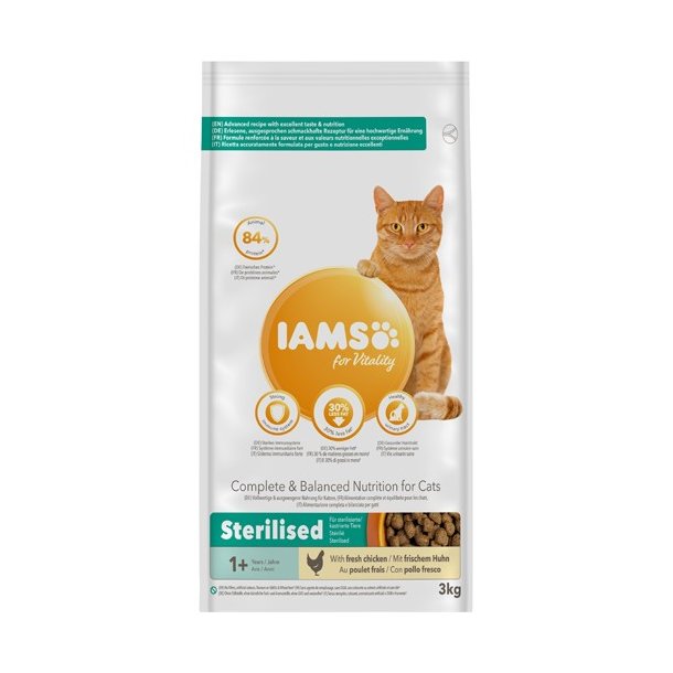 Iams Adult Steriliseret  kylling  3 kg