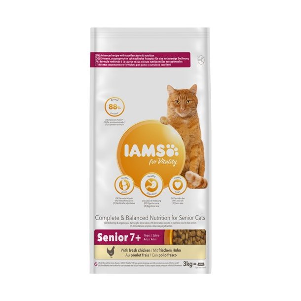 Iams Vitality Mature &amp; Senior Kylling 3 kg