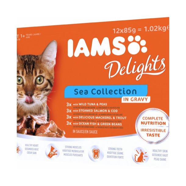 Iams Delights Adult Sea collection in Gravy 12X 85 G