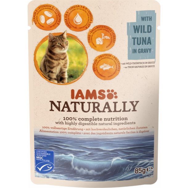 IAMS CAT Naturally Adult Pouch tun 85G