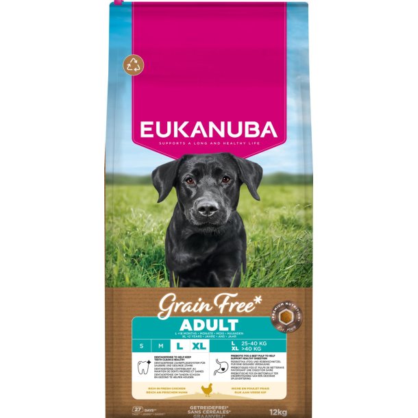 EUKANUBA Adult Large Breed Grainfree kylling 12 kg Kun Afhentning 