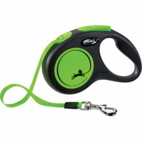 Flexi New neon bnd S, 5M, 15KG, black/neon grn