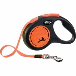 Flexi New neon bnd S, 5M, 15KG, black/neon orange