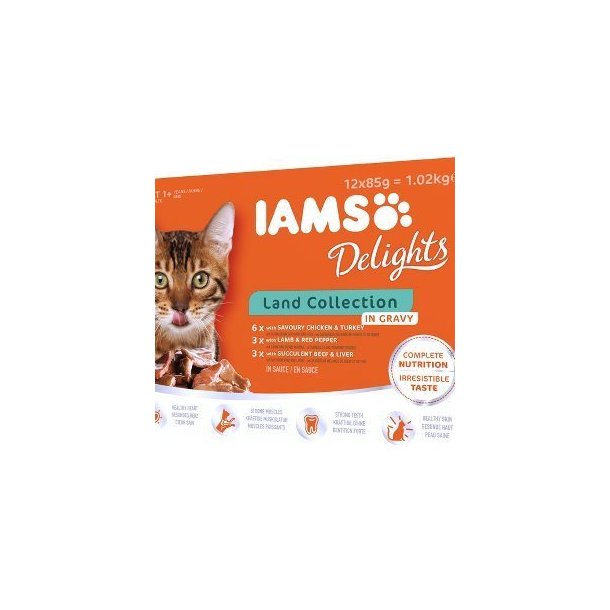 IAMS Adult Land collection med sovs 3 varianter 12 breve i alt