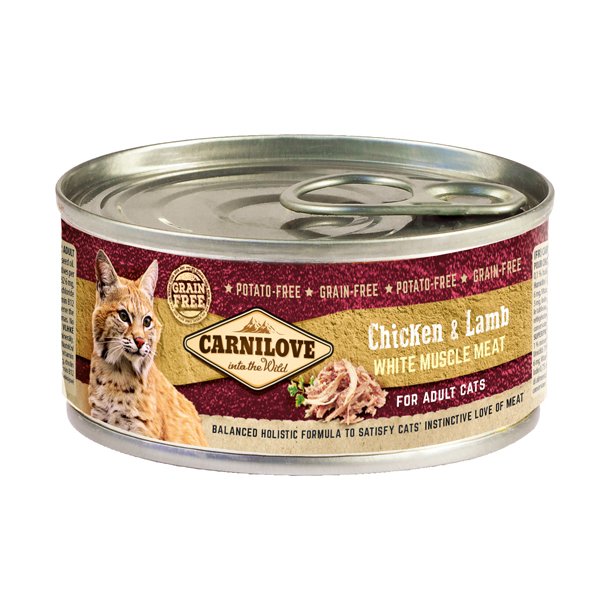 Carnilove Cat Kylling &amp; Lam Adult 100g Kornfrit