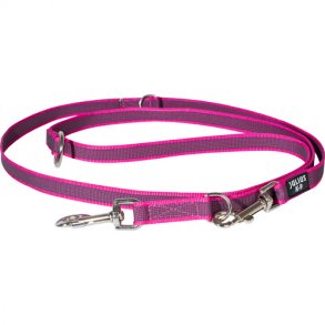 K9 C&G - Super-grip dressurline, pink/gr 20mm/2,2m