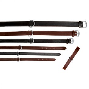 Halsbnd foret Lder sort 27-32 cm/14mm XS-S