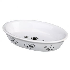 Katte skl, oval, keramik, 0.2 l/15  10 cm ass. farver