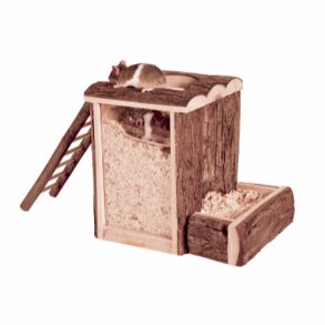 Lege- og gravetrn i tr til mus 20x16x20 cm uden indhold