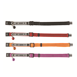 Kattehalsbnd med bjlde og adresseskilt